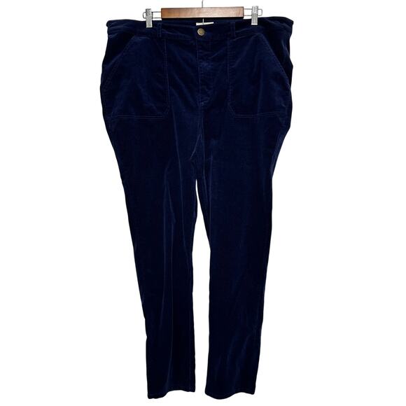 Vintage ModCloth Navy Blue Corduroy Pants Tapered Leg Curvy Fit Sz: 1X - Picture 1 of 9